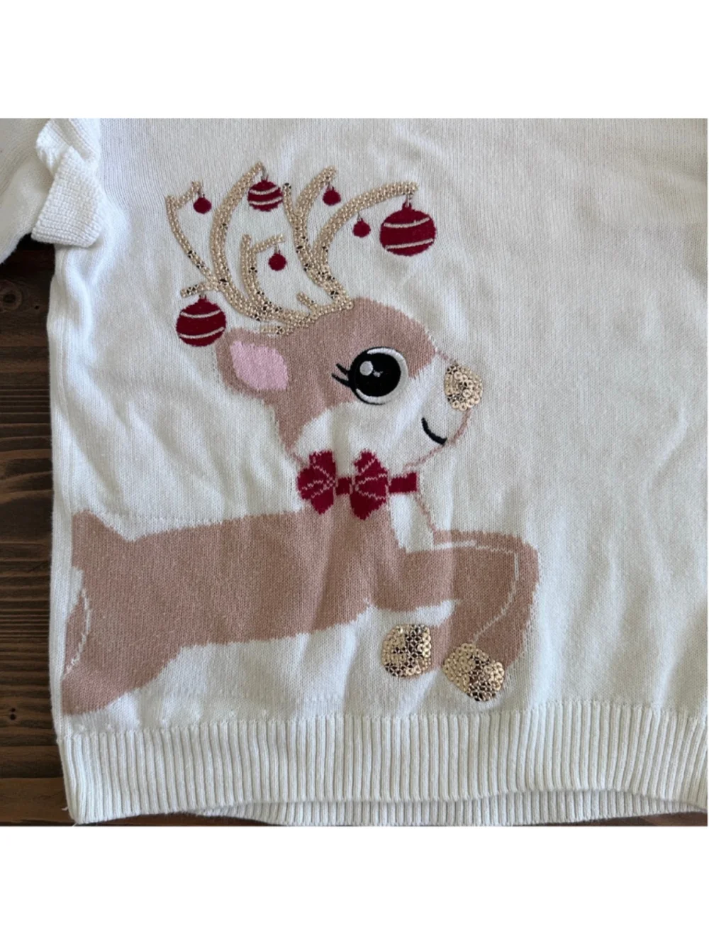 Girls Christmas Sweater 5T Pink Reindeer Holiday The Children's Place